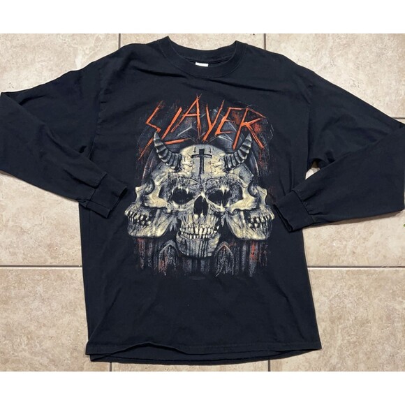 Slayer Shirt Mens L Black 2018 Final Tour VIP Meet Greet Concert Skull Goth Vamp - Picture 2 of 7